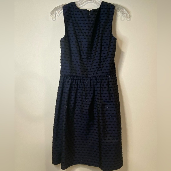 Shoshanna Dress Women's Navy Blue Dot Sleeveless Sparkly Metallic Dots Size 4 - Picture 5 of 8